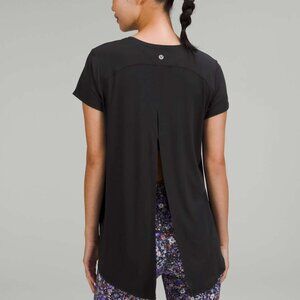 Lululemon Modal Open Up Tie Back T-Shirt BLK 4